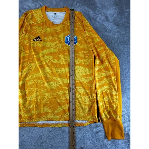 Adidas Soccer Jersey Mens Large Orange Yellow MSC United Climalite Long Sleeve L - Picture 7 of 7